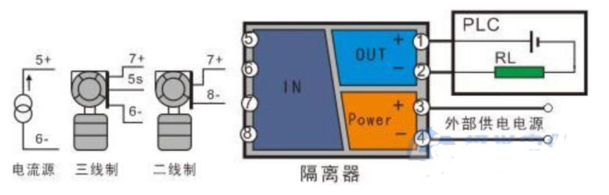 有源信号隔离器接线图